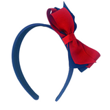 Red & Navy Grosgrain Bow Alice band