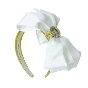 Sophia Glitter Headband - Gold & White