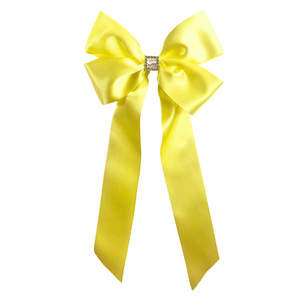 Abigail Long Tail Bow Clip Yellow