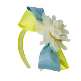 Yellow and Blue Flower Alice band