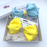 Angel Hair Bow Gift Set - Yellow & Blue