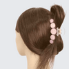 Large Marble Effect Hair Claw - Cream